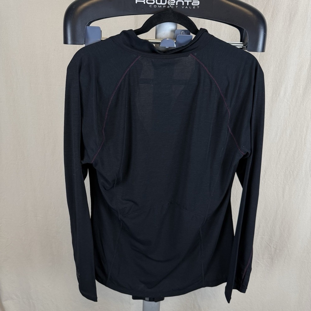 Paradox Pullover Womens LG Black Quarter Zip Thumbholes Wool Blend Base Top - Picture 4 of 5